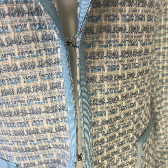 Women’s Jacket, Together, Size: 4, Color: Off-white/various blues, Front-Pockets - Picture 4 of 14